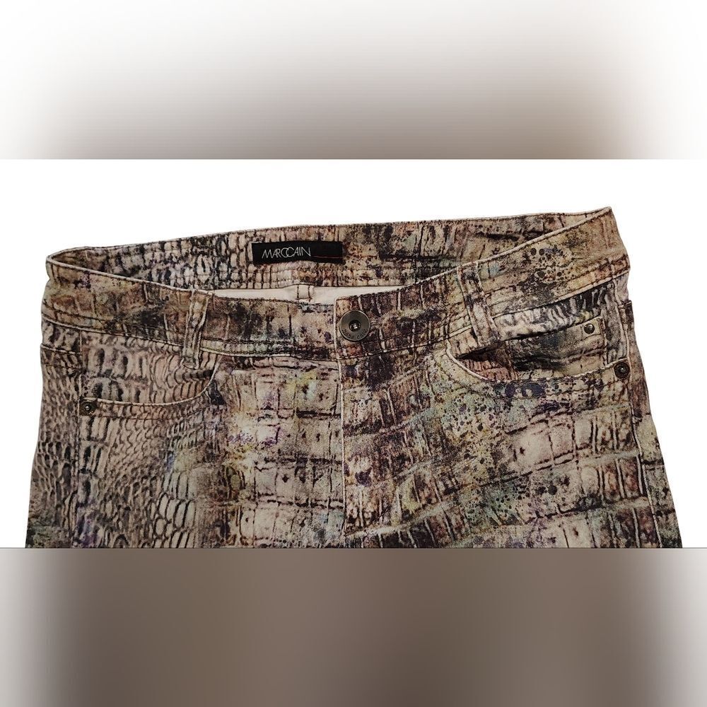 Marc Cain Multicolor Snake Print Skinny Jeans Pants Sz 8 - Picture 2 of 16